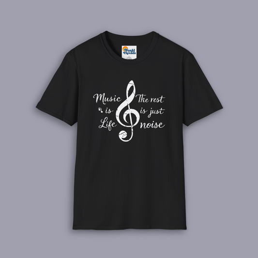 Music Is Life Shirt | The Rest Is Just Noise Music Quote Tee