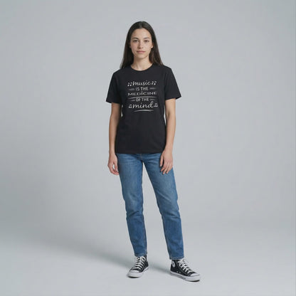 Music Is the Medicine of the Mind Quote Shirt | Music Lover Graphic Tee