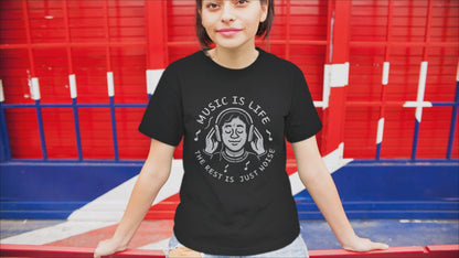 Music Is Life — The Rest Is Just Noise Tee (Vintage Headphones)