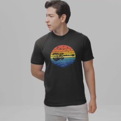 Retro Guitar Sunset T-Shirt | Vintage Music Lover Graphic Tee