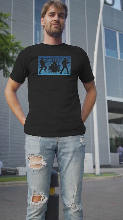 Rock Band Silhouette T-Shirt | Live Music Drummer Guitarist Tee