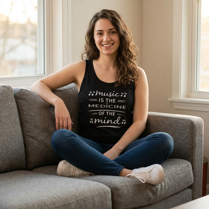 Music Is the Medicine of the Mind Tank Top | Music Lover Graphic Tank
