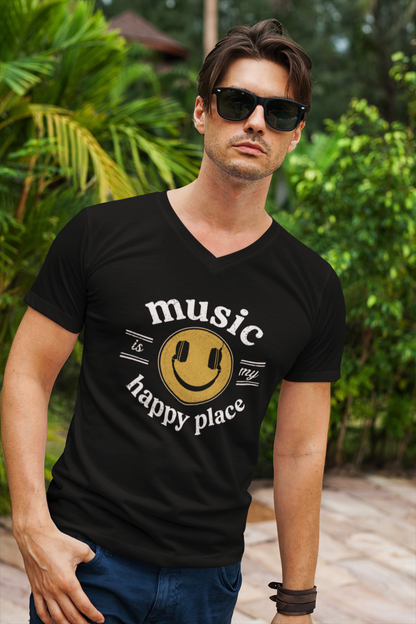 Music Is My Happy Place – V-Neck